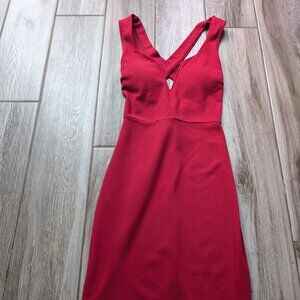 Women’s Red Bodycon Dress Size Small Criss-Cross Front Cocktail Party